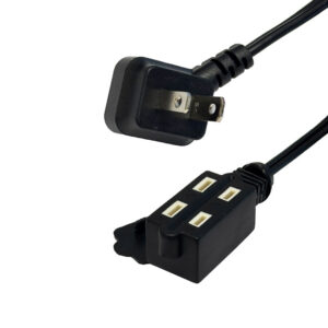 1-15P 45 Degree to 1-15R Triple Tap Power Cable - 16AWG - SPT-2 - 13A/125V