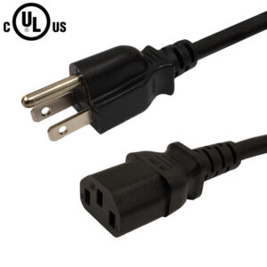 NEMA 5-15P to IEC C13 Power Cable - SJT Jacket