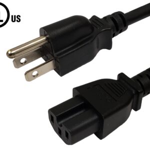NEMA 5-15P to IEC C15 Power Cable - SJT Jacket
