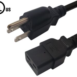 NEMA 5-15P to IEC C19 Power Cable - SJT Jacket