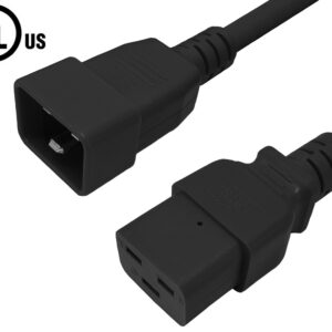 IEC C19 to IEC C20 Power Cable -12AWG (20A 250V) - SJT Jacket