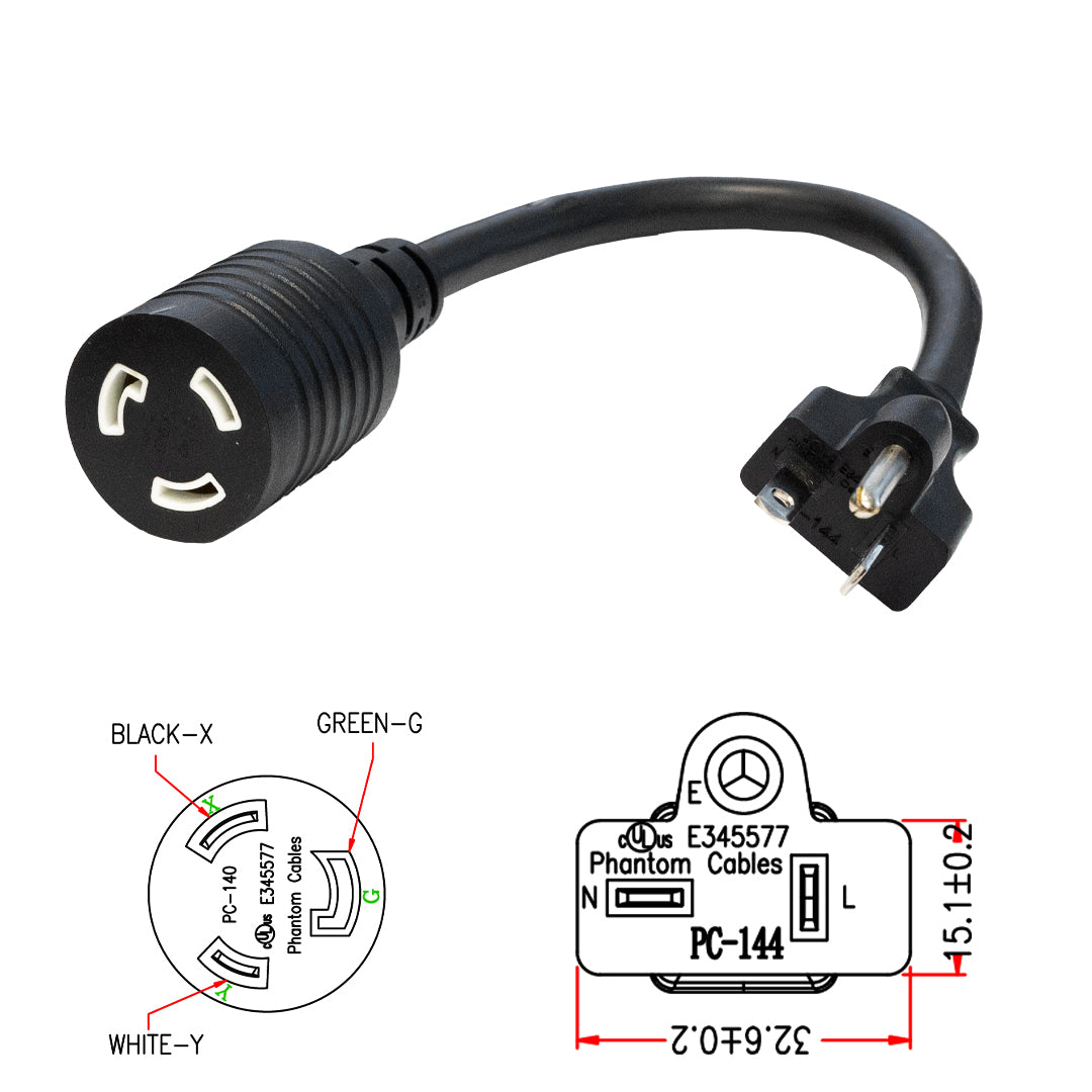 1ft NEMA 5-20P to NEMA L5-20R Power Cable - 12AWG - SJT Jacket (20A 125V) - Image 2