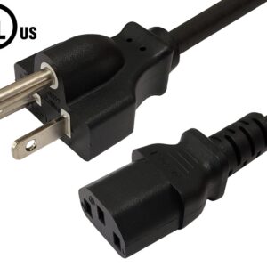 NEMA 5-20P to IEC C13 Power Cable -14AWG (15A 125V) - SJT Jacket