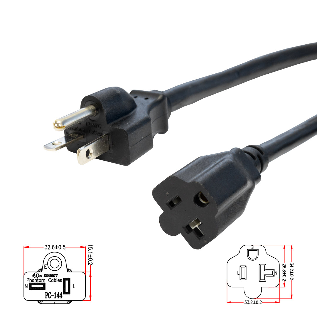 NEMA 5-20P to NEMA 5-20R Power Cable - SJT Jacket - Image 4