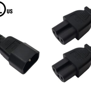 IEC C14 to 2x IEC C15 Power Splitter Cable - SJT