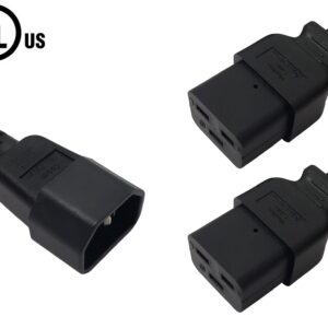 IEC C14 to 2x IEC C19 Power Splitter Cable - SJT