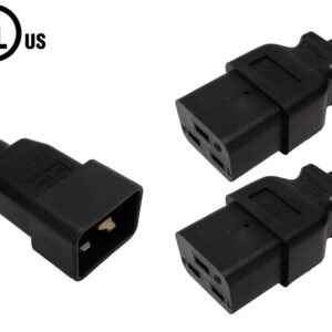 IEC C20 to 2x IEC C19 Power Splitter Cable - SJT