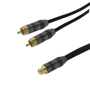 Premium Phantom Cables Single RCA Female to 2x RCA Male Audio Cable FT4