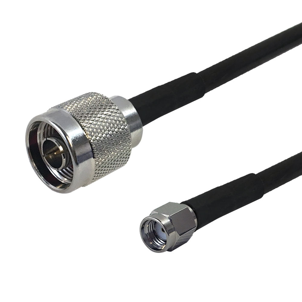 Premium Phantom Cables Times Microwave LMR-240 Ultra Flex N-Type Male to SMA-RP (Reverse Polarity) Male Cable