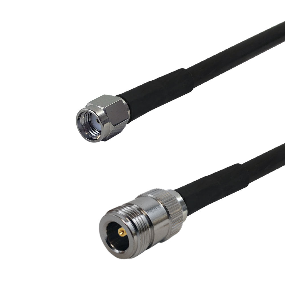 Premium Phantom Cables Times Microwave LMR-240 Ultra Flex N-Type Female to SMA-RP (Reverse Polarity) Male Cable