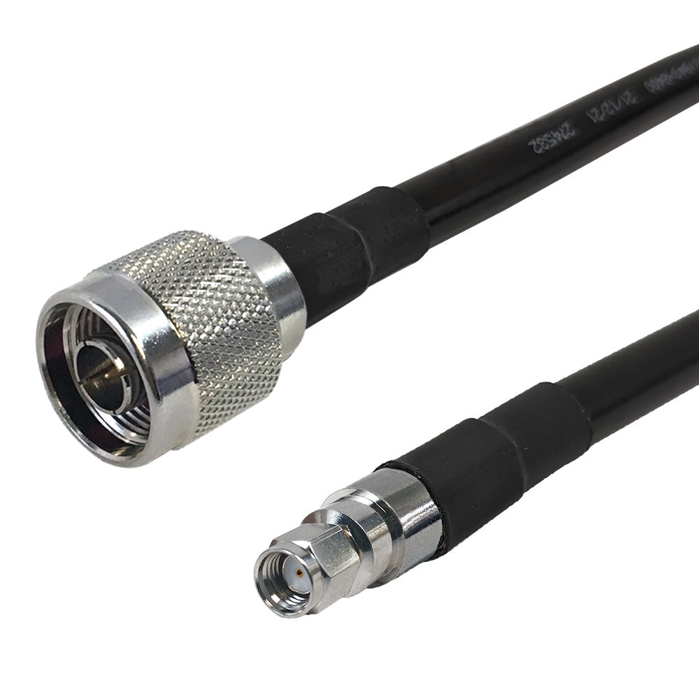 Premium Phantom Cables Times Microwave LMR-400 Ultra Flex N-Type Male to SMA-RP (Reverse Polarity) Male Cable