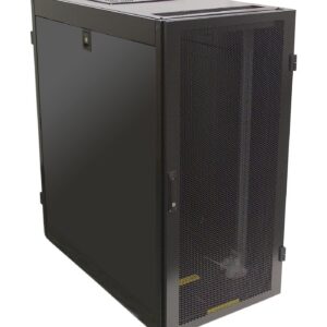 24U Server Cabinet with Fan Tray, Black (47.2 inch H x 23.6 inch W x 43.4 inch D)