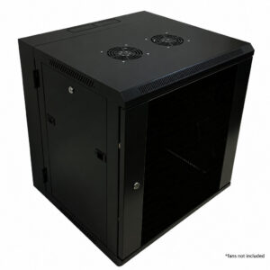 Wall Mount Swing-Out Cabinet 12U x 18.5 inch Usable Depth - Black