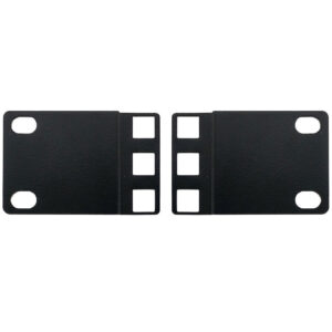 1U 23 inches to 19 inches Reducer Panel Adapter, Square Hole - Black (Pair)