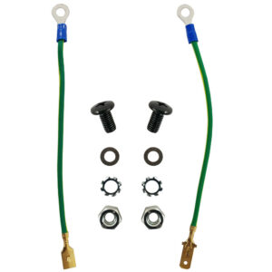 12 inch M6 Disconnecting Grounding Cable and Hardware Kit, 14AWG - Green/Yellow
