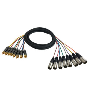Premium Phantom Cables RCA Male to XLR Male Unbalanced Analog 8-Channel Snake Cable
