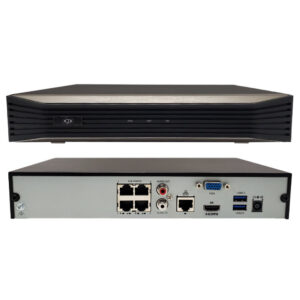 4-Channel IP NVR - 4K 80Mbps - 4x PoE - 1x SATA - 1U
