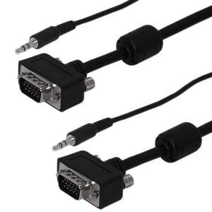 Premium Ultra-Thin LCD SVGA + 3.5mm Audio Cable HD15 Male to Male CL2/FT4 Rated