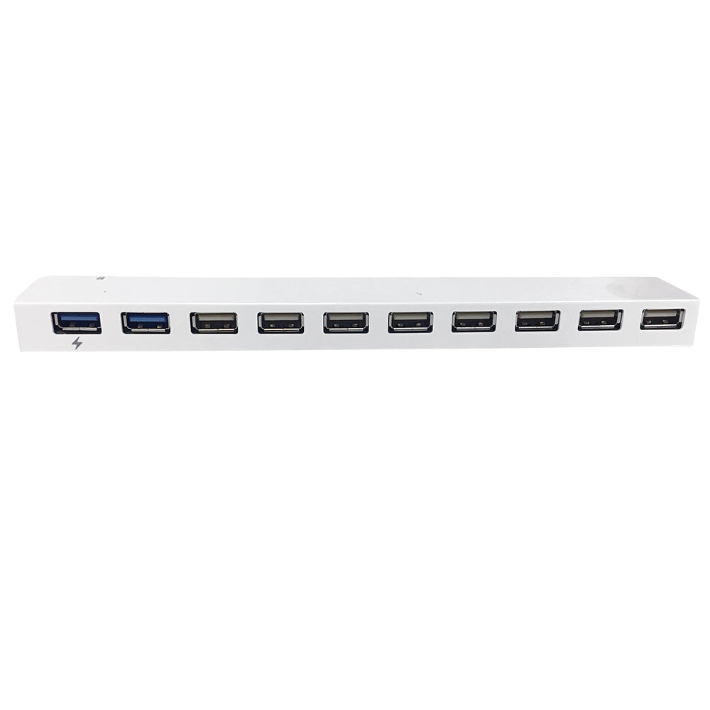 10-Port USB 3.0 Hub (2x USB 3.0, 8x USB 2.0 + Charger) - White - Image 2