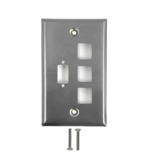 Single Gang - 1x ICDB Cutout - 3x Keystone - Stainless Steel Wall Plate