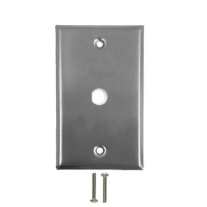 Single Gang - 1x BNC D-Cut - Stainless Steel Wall Plate