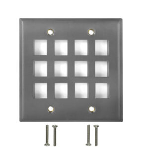 Double Gang - 12x Keystone - Stainless Steel Wall Plate