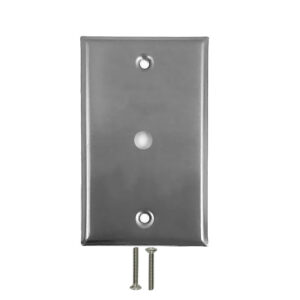 Single Gang - 1x 3/8 inch Hole - Stainless Steel Wall Plate