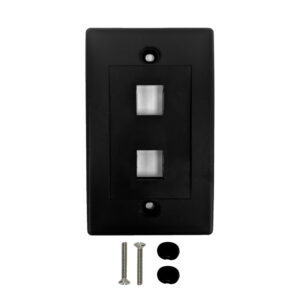 Wall Plate, 2-Port Single Gang Keystone - Black