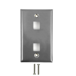 Single Gang - 2x Keystone - Stainless Steel Wall Plate