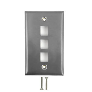 Single Gang - 3x Keystone - Stainless Steel Wall Plate