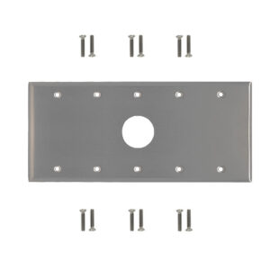 Five Gang - 1x 34.8mm Hole - Stainless Steel Wall Plate
