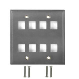 Double Gang - 8x Keystone - Stainless Steel Wall Plate