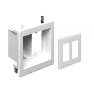 Recessed Box, Double Gang - 1 x Enclosed Power, 1 x Open A/V