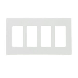 Decora Screw-Less Wall Plate- Quad Gang - White