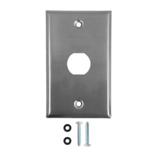Single Gang - 1x Ethernet Bulkhead Hole - IP44 Rated - Stainless Steel Wall Plate