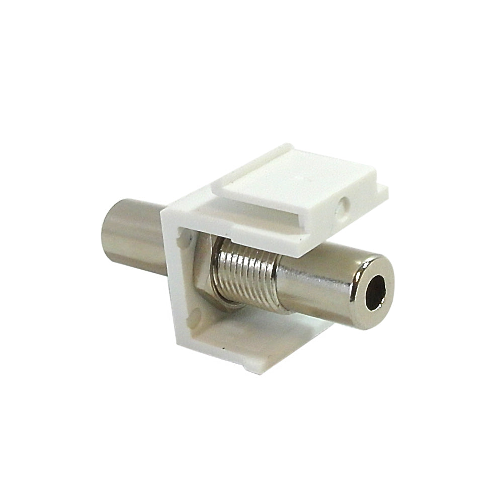 3.5mm Female to Female Stereo Keystone Wall Plate Insert - White - Image 2