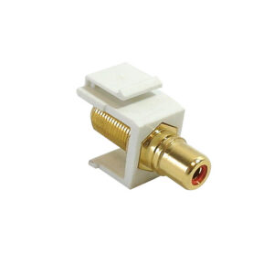 RCA Female to F-Type Female Keystone Wall Plate Insert, Gold Plated - Red