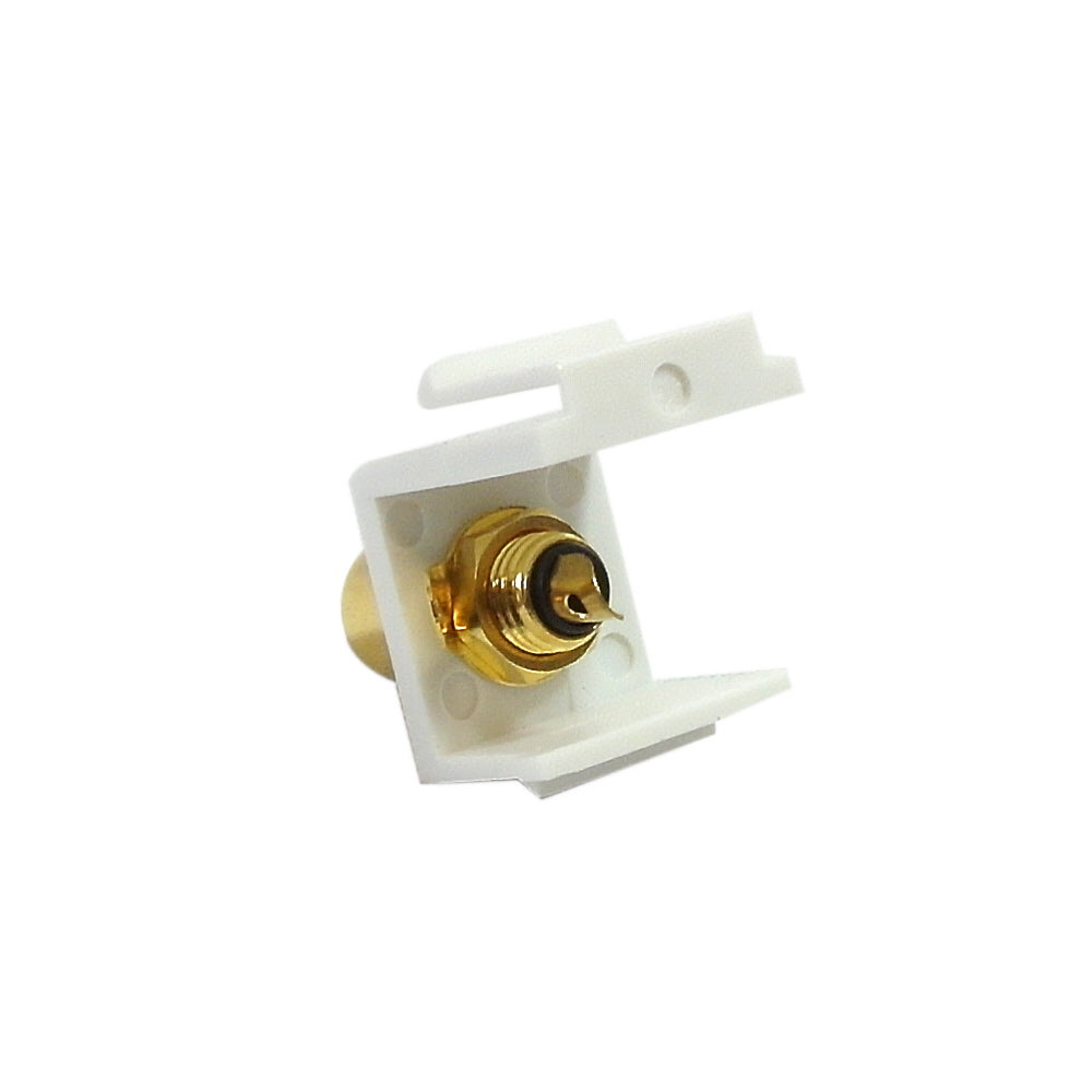 RCA Solder to Female Keystone Wall Plate Insert White, Gold Plated - Black - Image 2