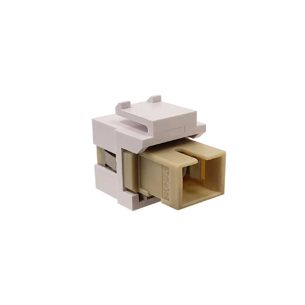 SC/SC Keystone Wall Plate Insert White - Multimode 62.5u Simplex - Beige - Image 2