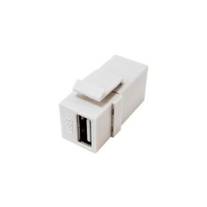 USB 2.0 A/A Keystone Wall Plate Insert - White
