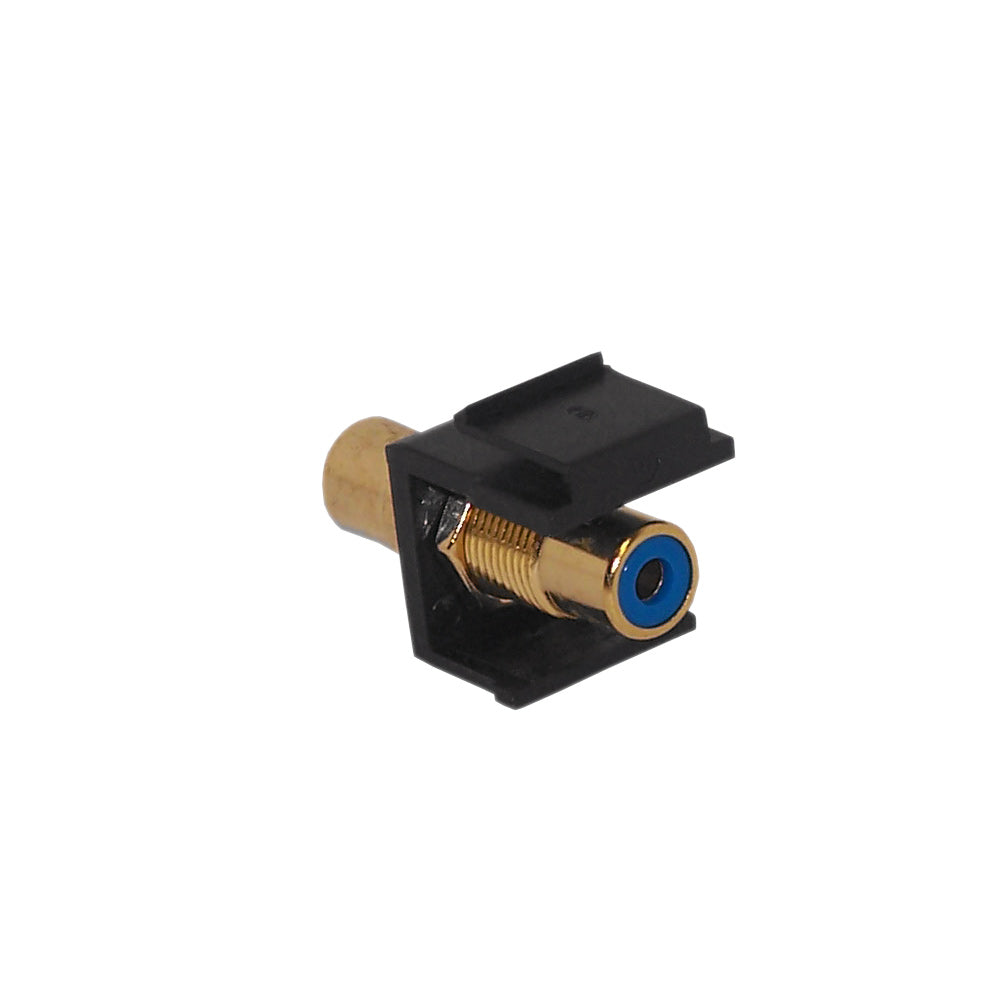RCA Female/Female Keystone Wall Plate Insert Black, Gold Plated - Blue - Image 2