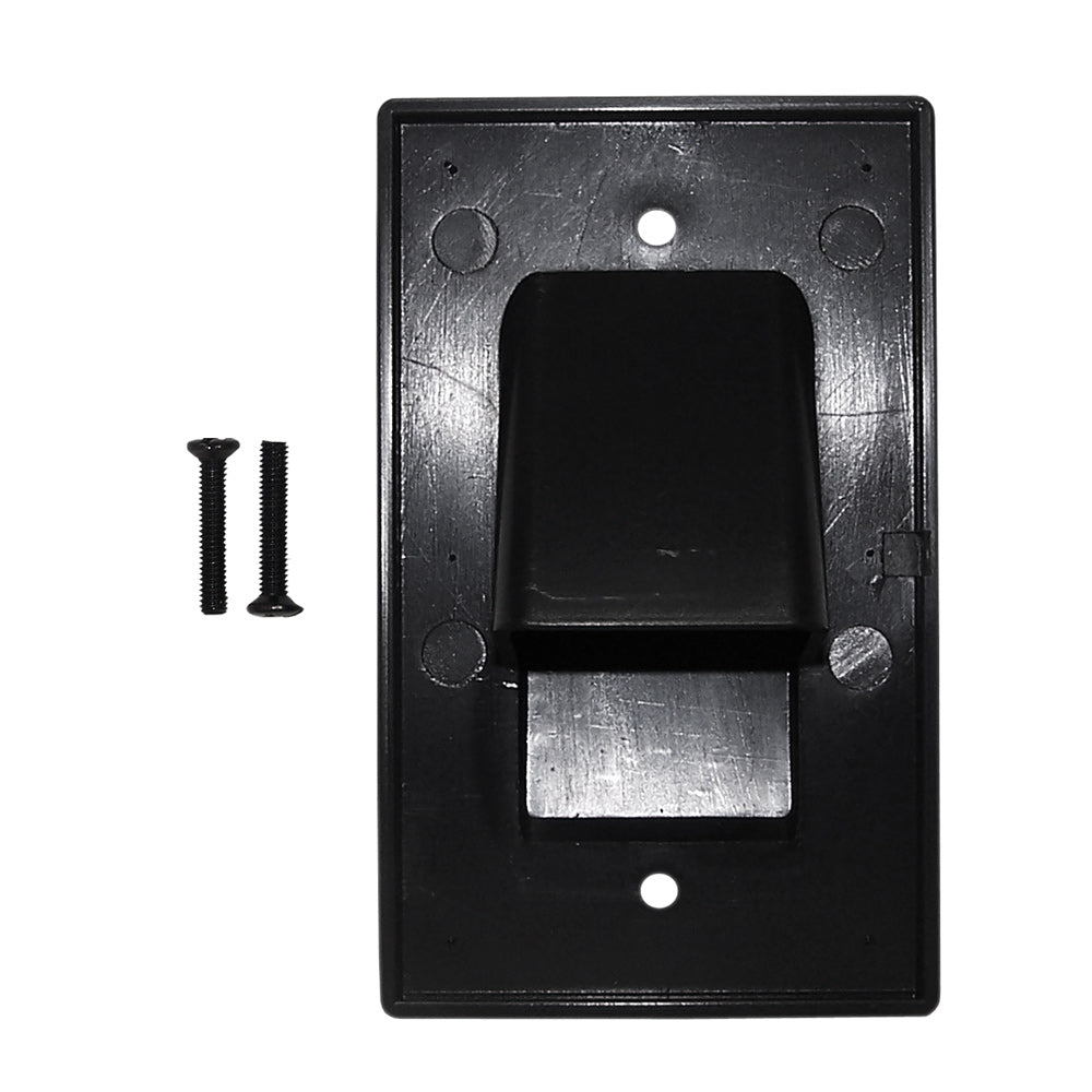 Cable Pass-through Wall Plate, Single Gang - Black - Image 2