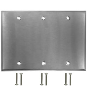 Triple Gang - Blank - Stainless Steel Wall Plate
