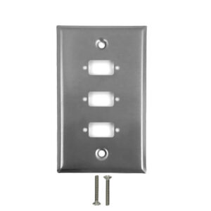Single Gang - 3x ICDB Cutout - Stainless Steel Wall Plate