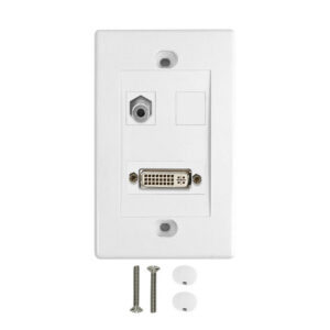 1-Port DVI + 1-Port 3.5mm Wall Plate Kit - White