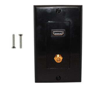 1-Port HDMI + 1-Port F-Type Wall Plate Kit Decora Black