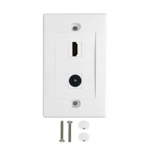 1-Port HDMI + 1-Port Toslink Wall Plate Kit - White