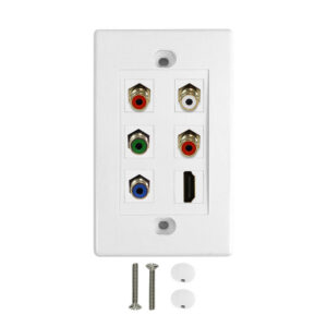 Component + HDMI + Left/Right Audio Wall Plate Kit - White