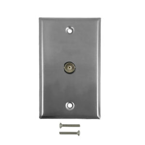 Single Gang SS Wall Plate Kit (1x BNC) - 75 Ohm