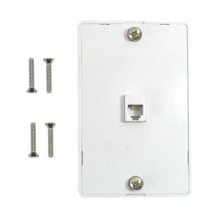1-Port Telephone Wall Plate with Hanging Hooks - Screw Terminal - White